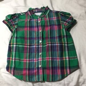 Ralph Lauren madras plaid 24m blouse worn once